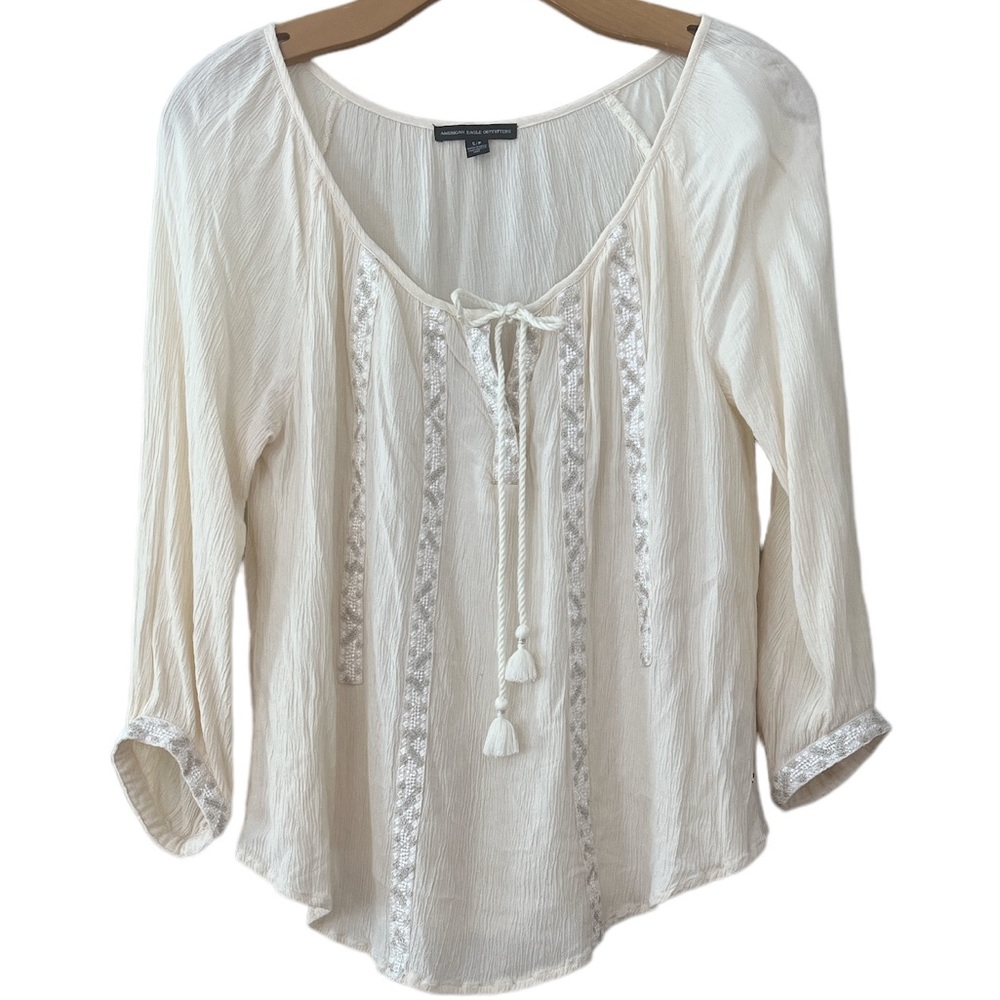 American Eagle outfitters peasant style gauze, blouse. CL63